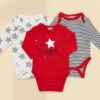 Sunnozy Long-sleeved Bodysuits, 3Pcs
